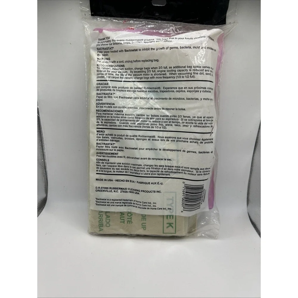 Rubbermaid Hoover Spirit Style Type K Vacuum Cleaner Bags 4 Pack New